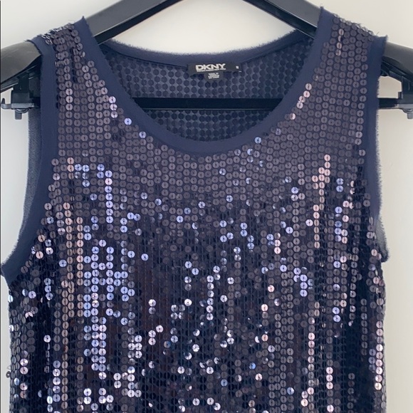 Donna Karan New York fabulous sequin black top - Picture 2 of 7